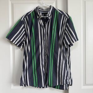 Tommy Hilfiger Shirt Men’s Stripe Short Sleeve Cotton Summer XXL